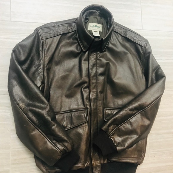 L.L. Bean Jackets & Coats Ll Bean Mens Leather Bomber Jacket Poshmark